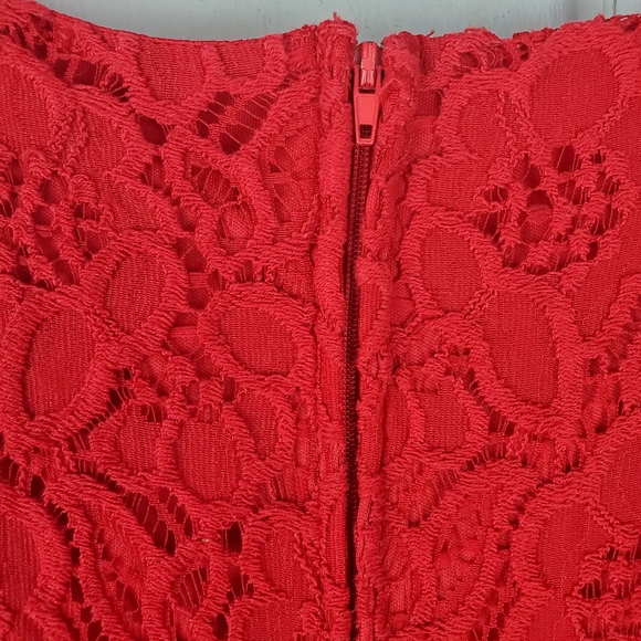 City Studio Juniors Fit & Flare Red Lace Mini Dress - Picture 5 of 10